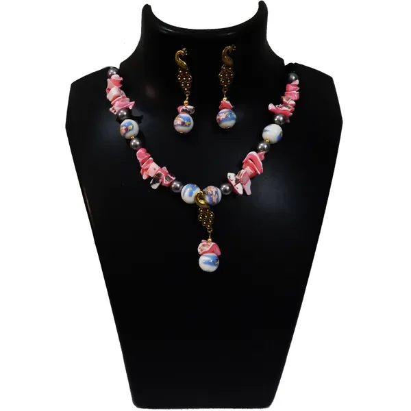 Pink_Fancy_Beaded_Necklace_For_Women