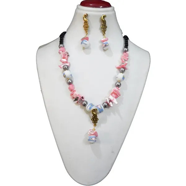 Pink_Fancy_Beaded_Necklace_For_Women