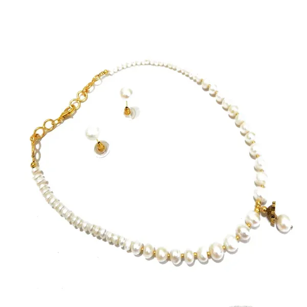 White_Single_Line_Gradient_Real_Pearl_Necklace_For_Women