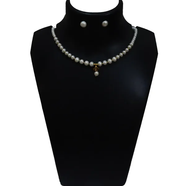 White_Single_Line_Gradient_Real_Pearl_Necklace_For_Women