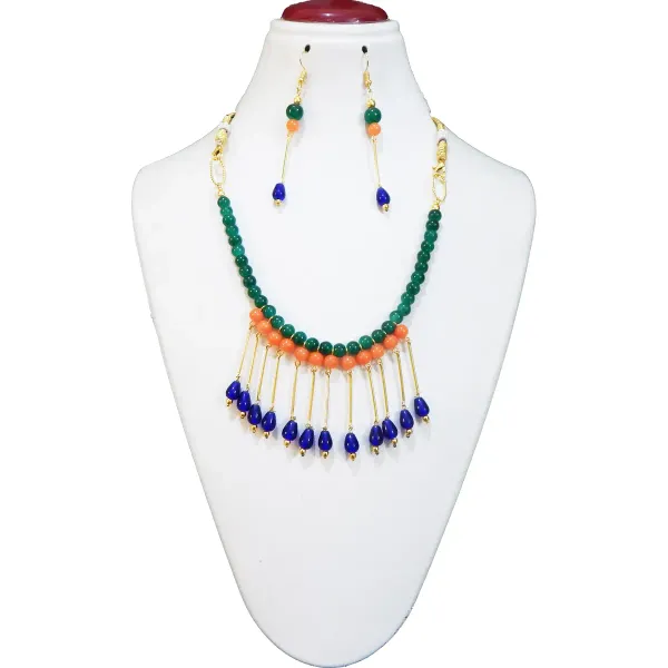 Multicolor_Glass_Beads_With_Metal_Findings_Choker_Necklace_For_Women