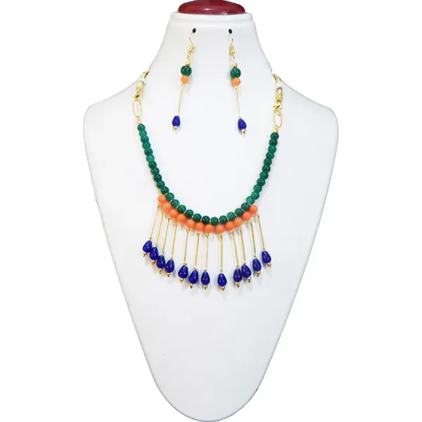 Multicolor_Glass_Beads_With_Metal_Findings_Choker_Necklace_For_Women
