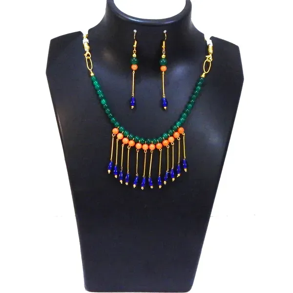 Multicolor_Glass_Beads_With_Metal_Findings_Choker_Necklace_For_Women