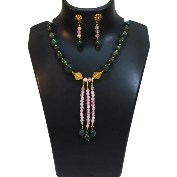 Green_Gemstone_Aventurine_Rose_Quartz_Beads_Necklace_For_Women