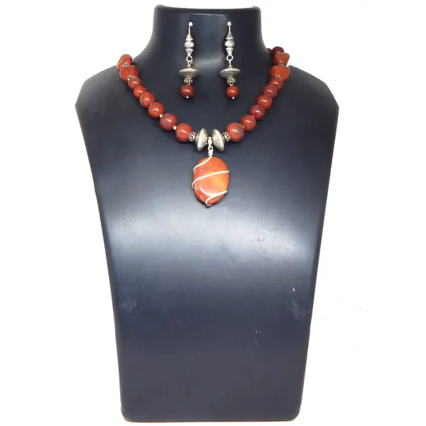 Maroon_Gemstone_Red_Jasper_Pendant_Necklace_For_Women