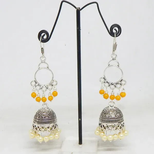 Silver_Metal_Jhumka_With_Glass_Beaded_Earrings_For_Women