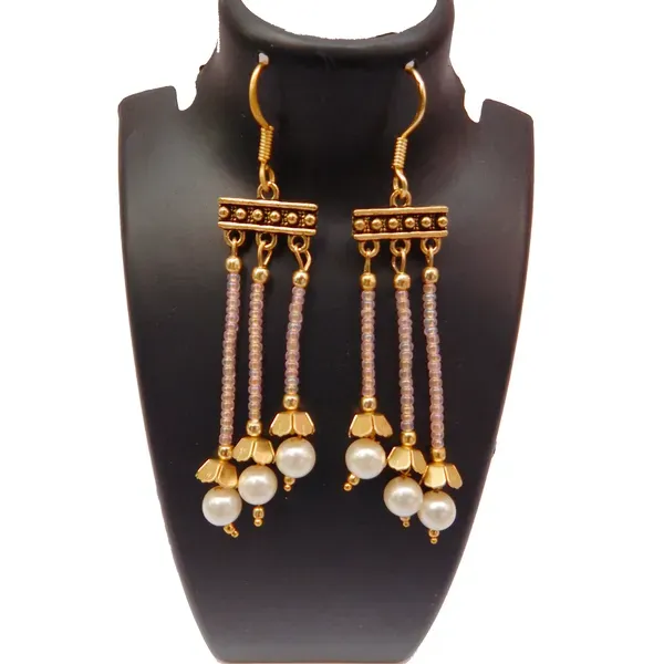 Pink_Glass_Seed_Beaded_With_Pearl_Earrings_For_Women