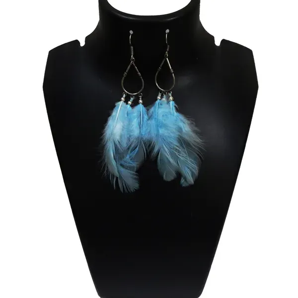 Sky_Blue_Feathers_Hanging_Metal_Earrings_For_Women