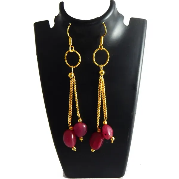 Ruby_Gemstone_Tumble_Agate_Earrings_For_Women