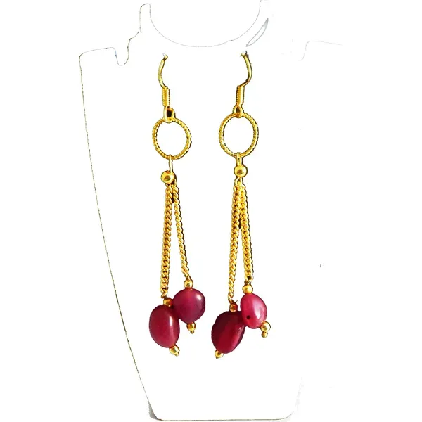 Ruby_Gemstone_Tumble_Agate_Earrings_For_Women