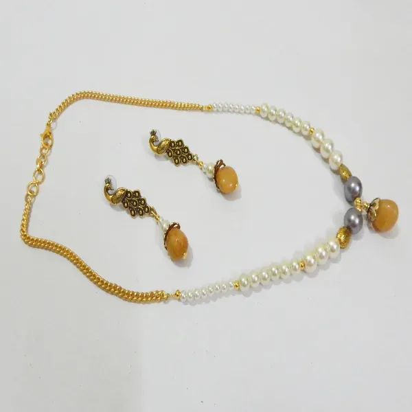 Multicolor_Synthetic_Pearl_With_Yellow_Aventurine_Tumble_Necklace_For_Women