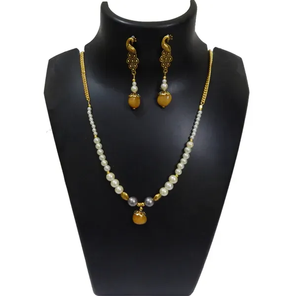 Multicolor_Synthetic_Pearl_With_Yellow_Aventurine_Tumble_Necklace_For_Women
