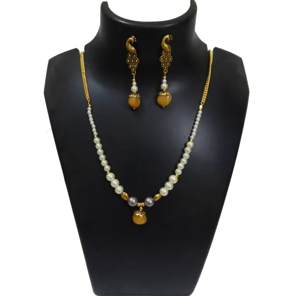 Multicolor_Synthetic_Pearl_With_Yellow_Aventurine_Tumble_Necklace_For_Women