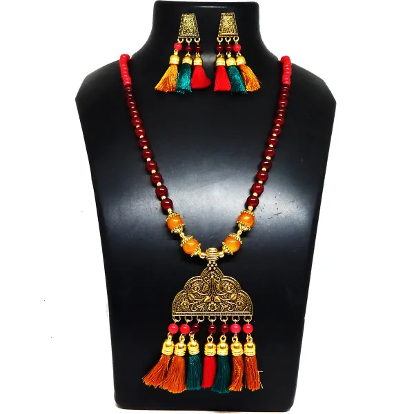 Multicolor_Glass_Beads_Metal_Tassel_Pendant_Necklace_For_Women