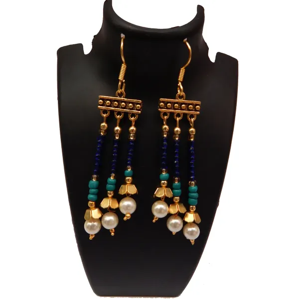 Blue_Shade_Glass_Seed_Beads_With_Pearl_Earrings_For_Women