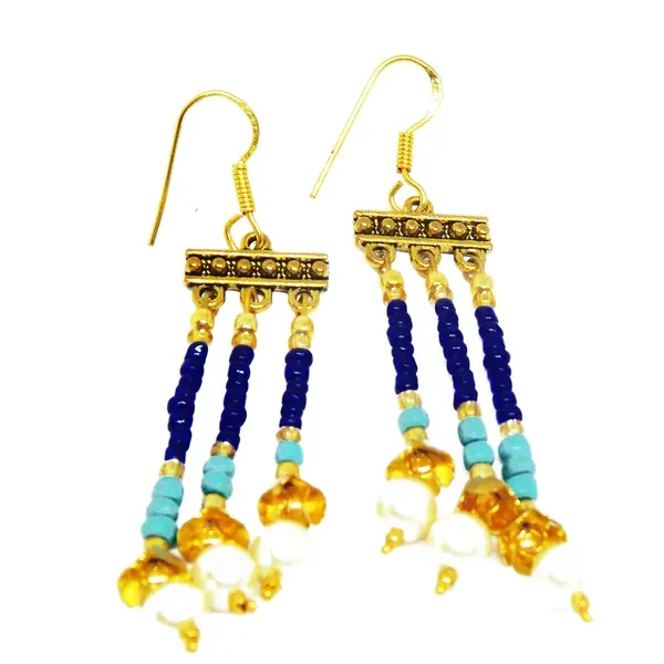 Blue_Shade_Glass_Seed_Beads_With_Pearl_Earrings_For_Women