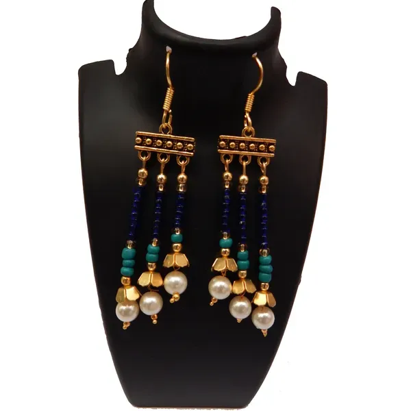 Blue_Shade_Glass_Seed_Beads_With_Pearl_Earrings_For_Women