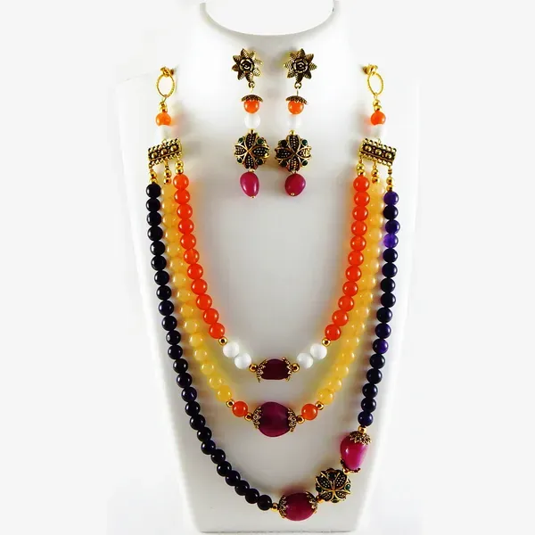 Multicolor_Mixed_Gemstone_Tumble_Beaded_Necklace_For_Women