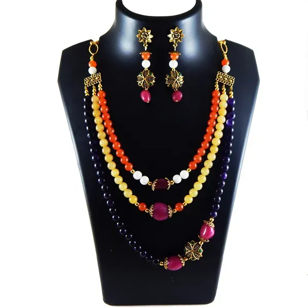 Multicolor_Mixed_Gemstone_Tumble_Beaded_Necklace_For_Women