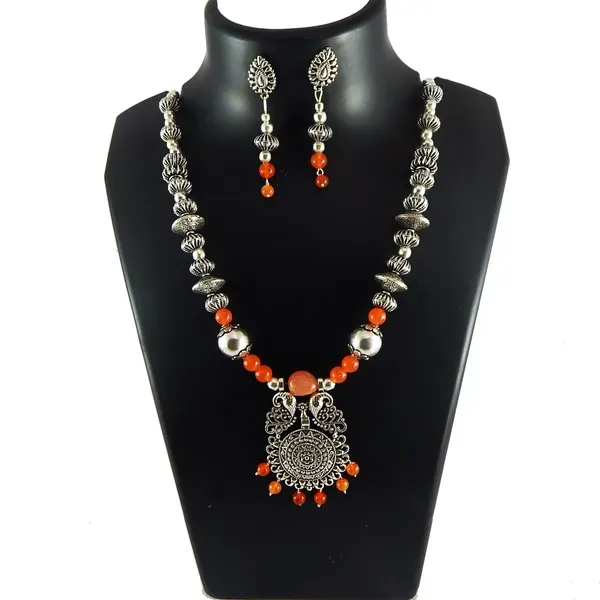 Multicolor_Gemstone_Metal_Carnelian_Beads_Necklace_For_Women