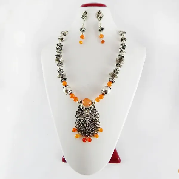 Multicolor_Gemstone_Metal_Carnelian_Beads_Necklace_For_Women