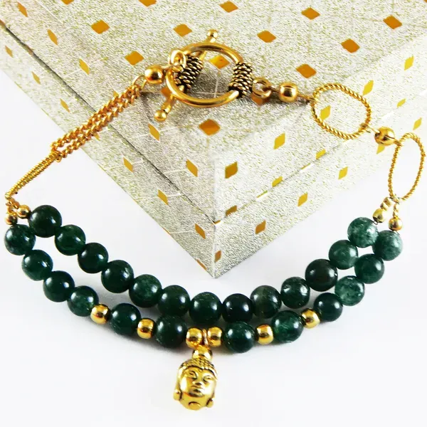 Green_Gemstone_Aventurine_6mm_Round_Beads_Gold_Chain_Bracelet_For_Women