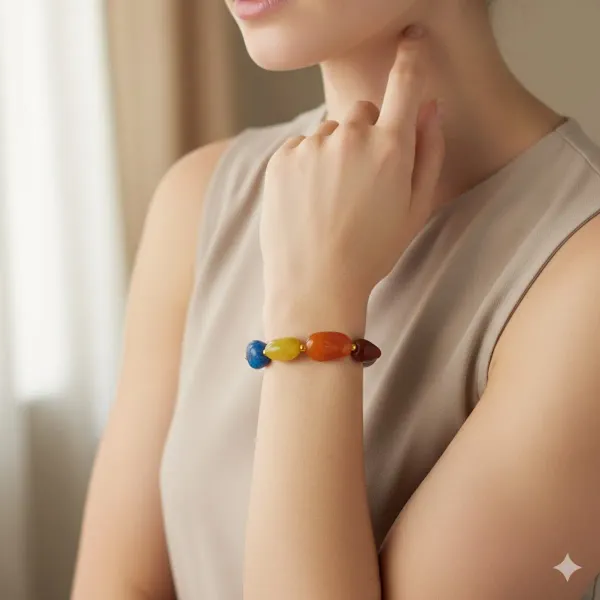 Multicolor_Gemstone_7_Chakra_Tumble_Beads_Bracelet_For_Unisex