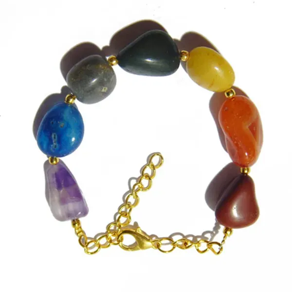 Multicolor_Gemstone_7_Chakra_Tumble_Beads_Bracelet_For_Unisex