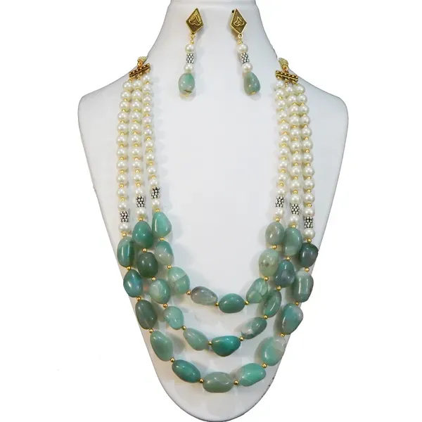 Green_Gemstone_Aventurine_Synthetic_Pearl_Necklace_For_Women