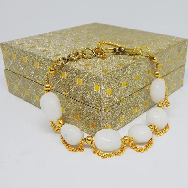 White_Gemstone_Agate_Tumble_For_Crown_Chakra_Bracelet_Women