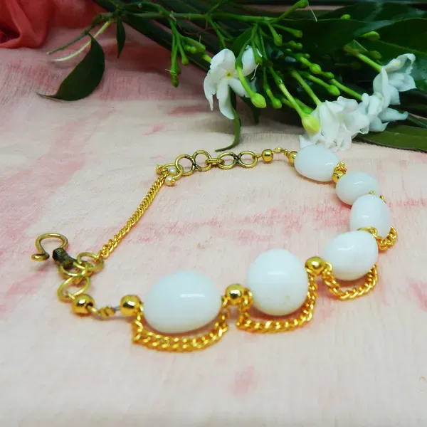 White_Gemstone_Agate_Tumble_For_Crown_Chakra_Bracelet_Women
