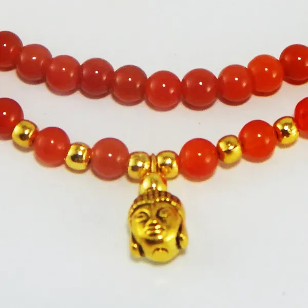 Orange_Gemstone_Carnelian_6mm_Round_Beads_Gold_Chain_Bracelet_For_Women