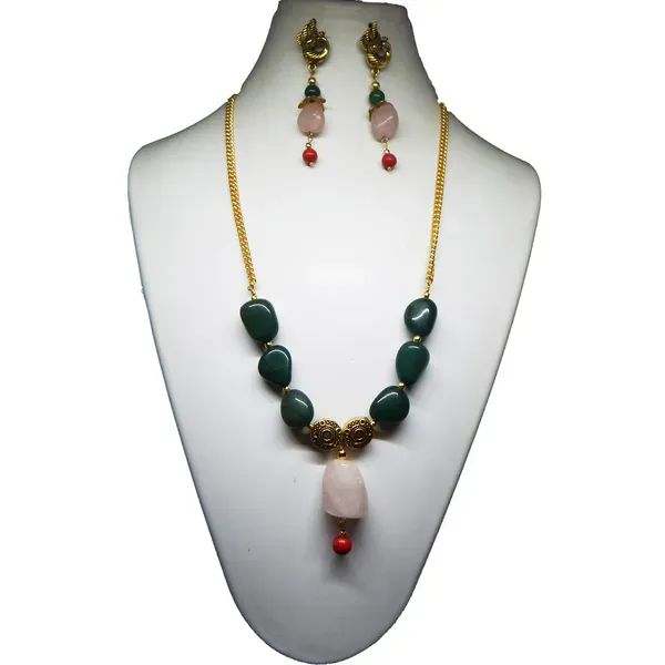 Green_Gemstone_Tumble_Beads_Necklace_For_Women