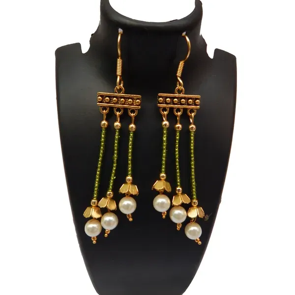 Mehndi_Green_Glass_Seed_Beaded_With_Pearl_Earrings_For_Women