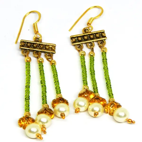 Mehndi_Green_Glass_Seed_Beaded_With_Pearl_Earrings_For_Women