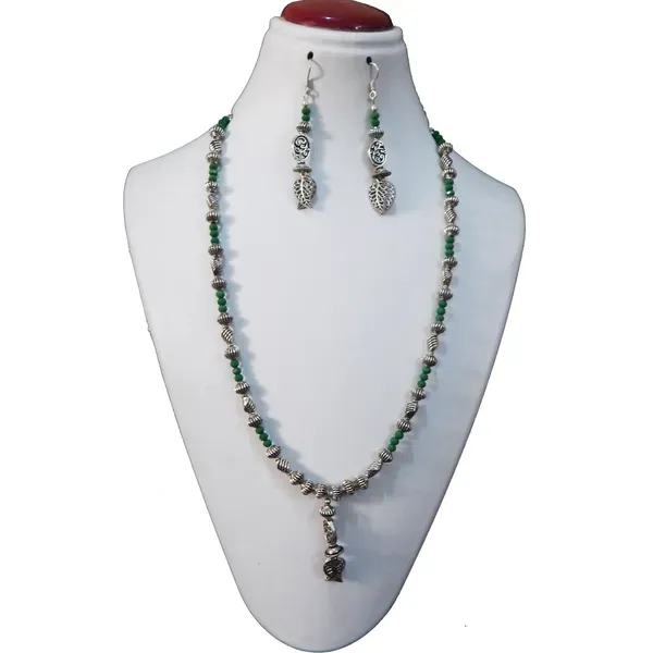 Silver_Metal_Cristal_Beaded_Simple_Necklace_For_Women