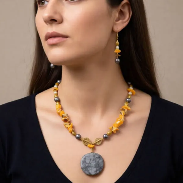 Yellow_Beaded_Necklace_For_Women