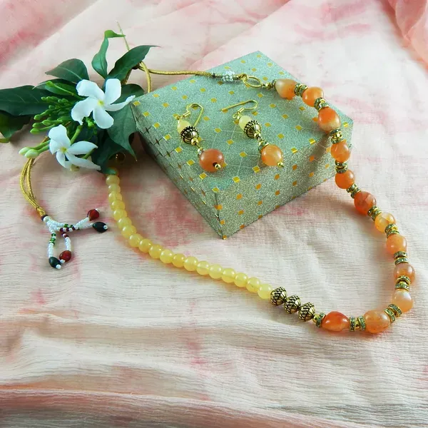 Multicolor_Carnelian_Yellow_Aventurine_Gemstone_Beads_Necklace_For_Women
