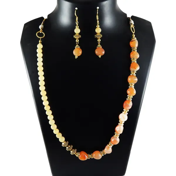 Multicolor_Carnelian_Yellow_Aventurine_Gemstone_Beads_Necklace_For_Women