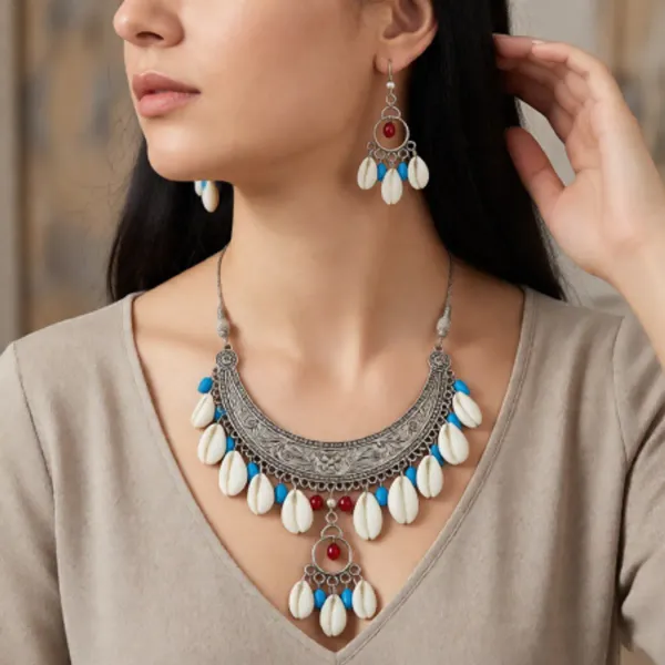 Silver_Hasli_Necklace_With_Sea_Shell_Beads_For_Women