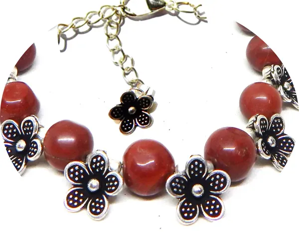 Maroon_Gemstone_Red_Jasper_Bracelet_For_Women