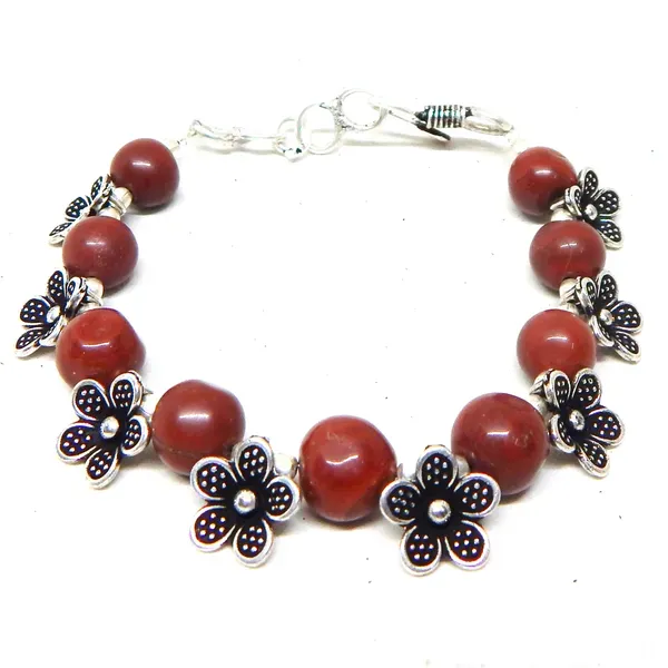 Maroon_Gemstone_Red_Jasper_Bracelet_For_Women