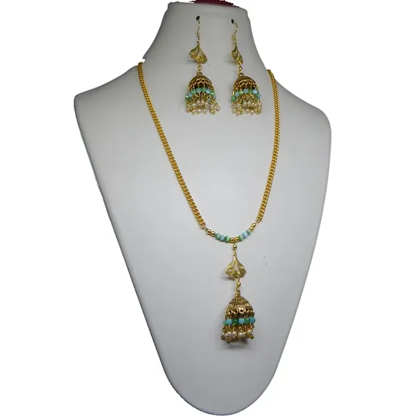 Gold_Monalisa_Small_Stone_Beaded_Metal_Jhumka_Pendant_Necklace_For_Women