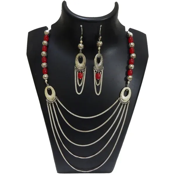 Silver_Metal_Chain_Beads_Necklace_For_Women