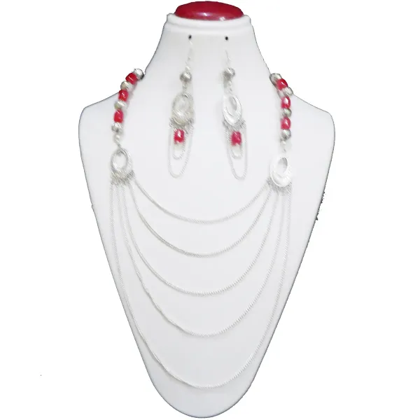 Silver_Metal_Chain_Beads_Necklace_For_Women