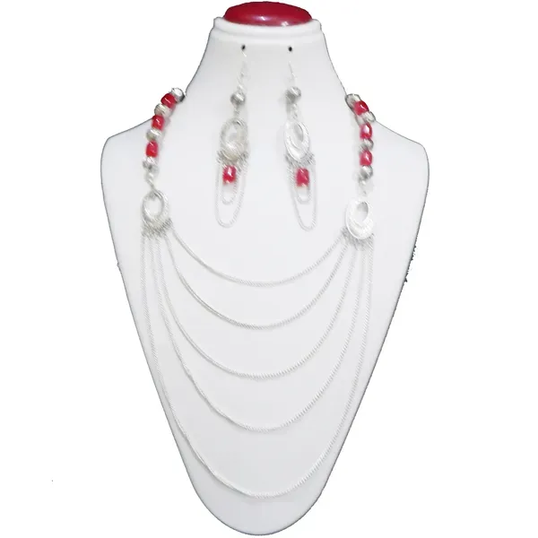 Silver_Metal_Chain_Beads_Necklace_For_Women