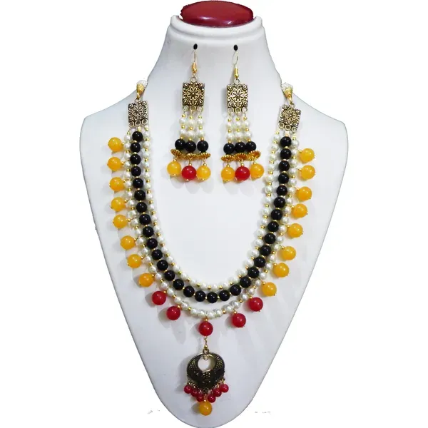 Multicolor_Synthetic_Pearl_Glass_Beads_Necklace_For_Women