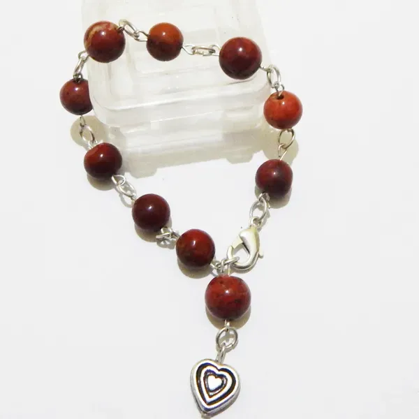 Maroon_Gemstone_Red_Jasper_With_Charms_Bracelet_For_Women