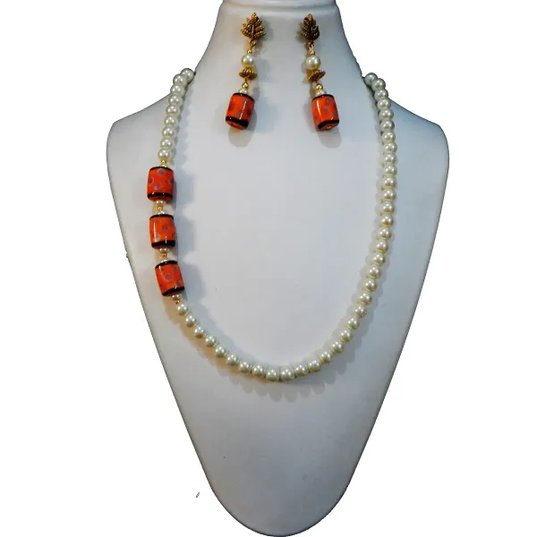 White_Synthetic_Pearl_Glass_Beads_Necklace_For_Women