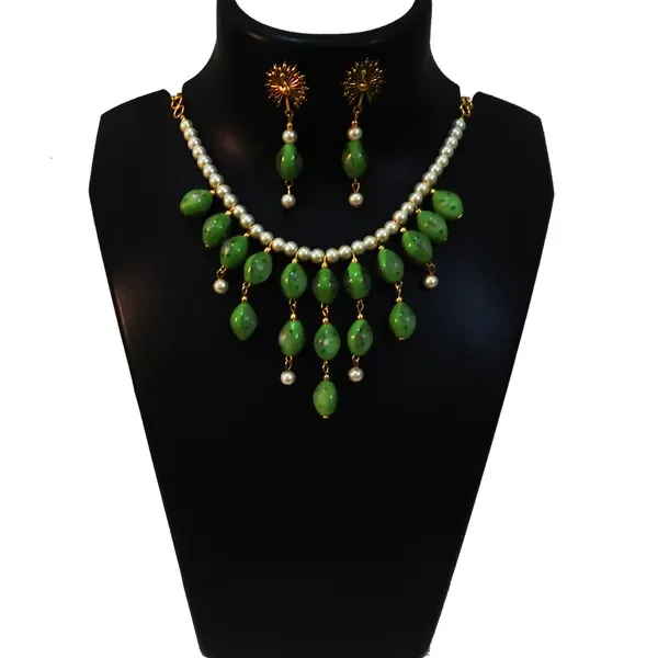 Green_Lanpwork_Glass_Beads_Choker_Necklace_For_Women